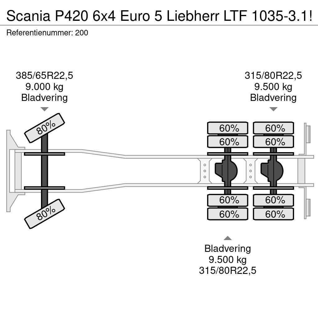 Scania P420 6x4 Euro 5 Liebherr LTF 1035-3.1! Gruas Todo terreno