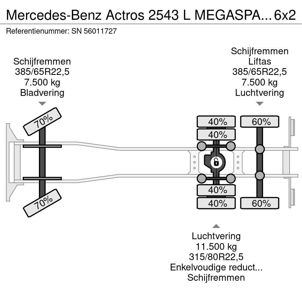 Mercedes-Benz Actros 2543 L MEGASPACE 6x2 MEILLER HOOK-ARM SYSTE Camiões Ampliroll