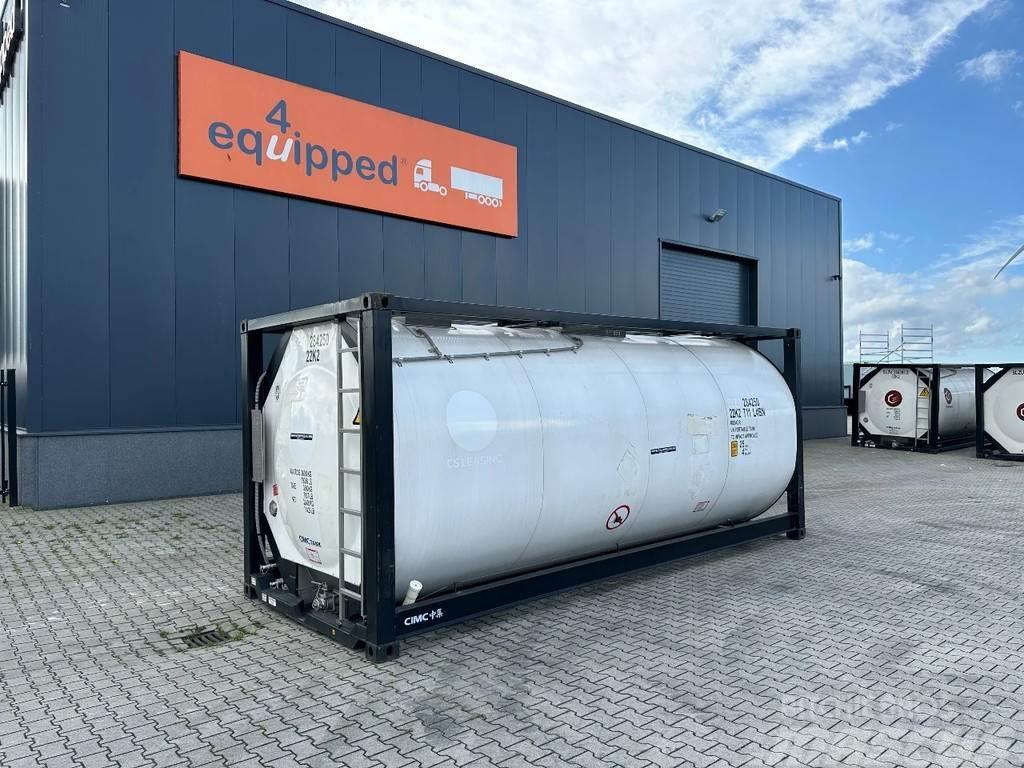 CIMC tankcontainers TOP: ONE WAY/NEW 20FT ISO tankconta Contentores de tanques