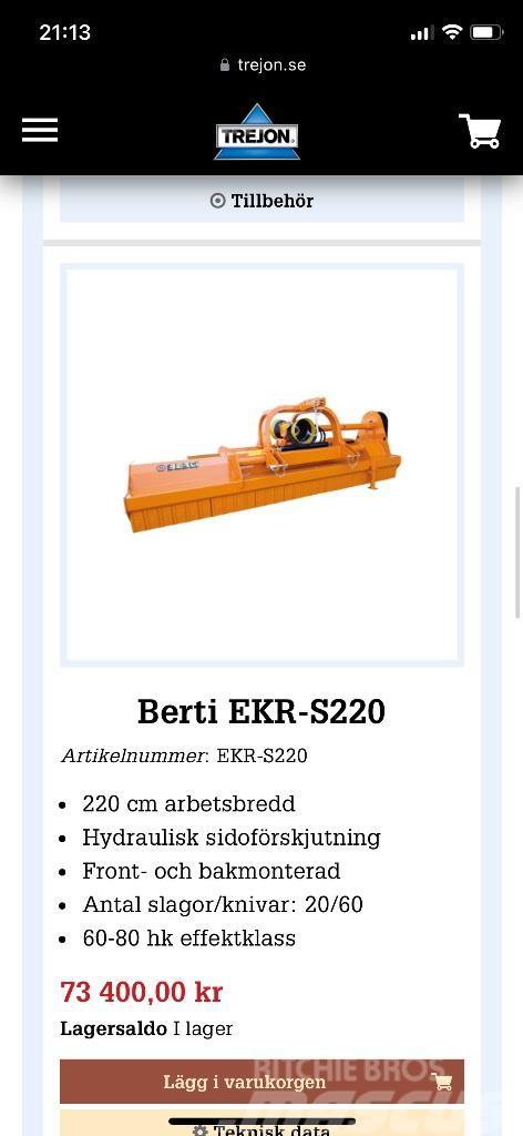Berti Ekr-s 220 Slaghack Gadanheiras e cortadores de folhas para pastos