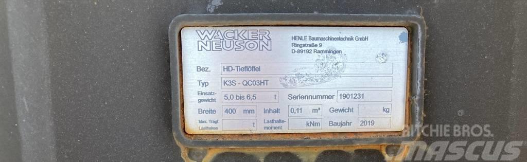 Wacker Neuson Tieflöffel 400mm QC03HT Heavy Duty Baldes britadores
