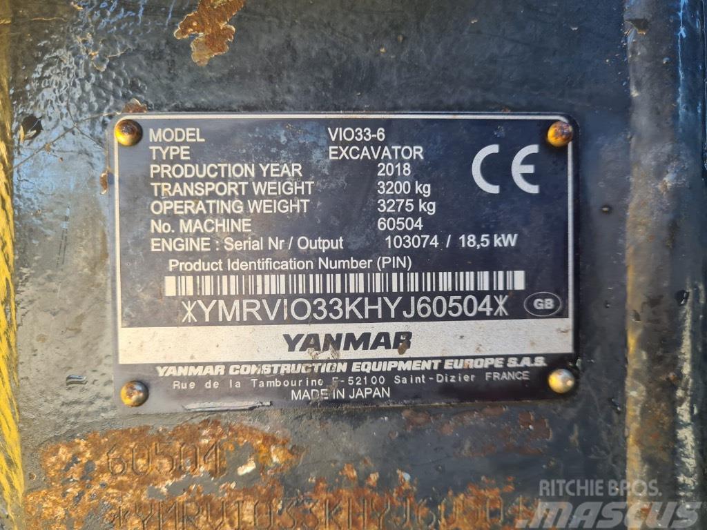 Yanmar VIO33-6 Mini Escavadoras <7t