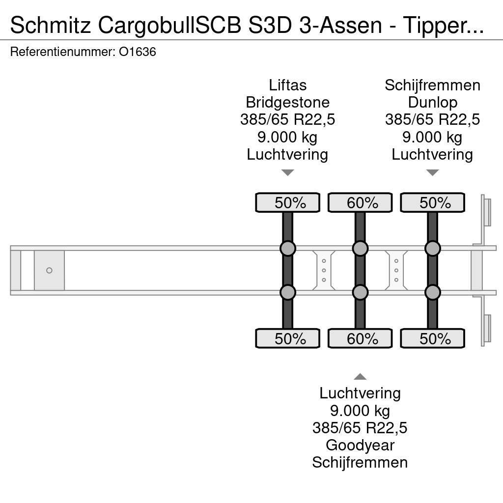 Schmitz Cargobull SCB S3D 3-Assen - Tipper 46m³ - Steel/Steel - Lift Semi Reboques Basculantes