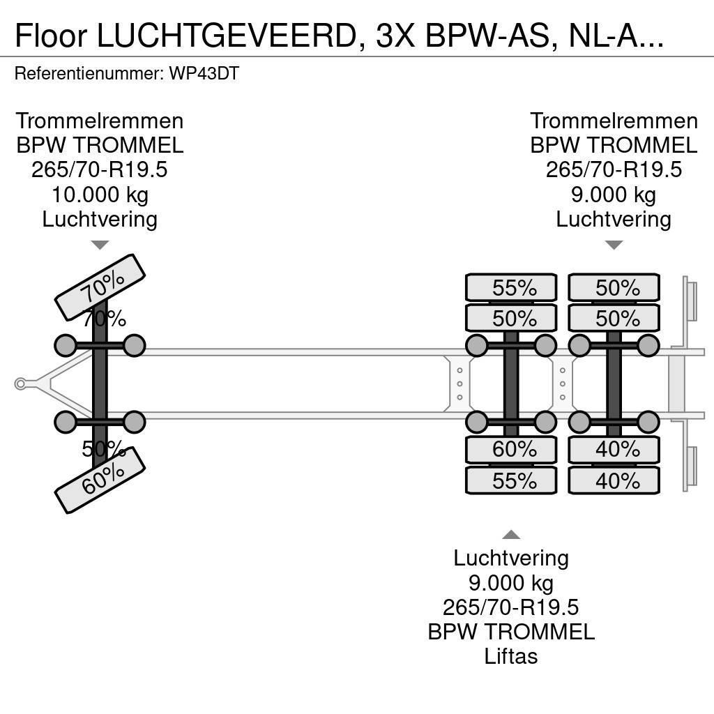 Floor LUCHTGEVEERD, 3X BPW-AS, NL-AANHANGER Reboques Porta Contentores