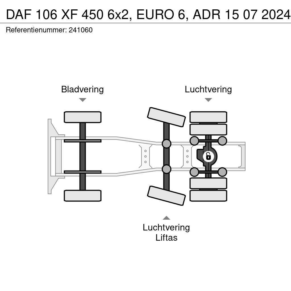 DAF 106 XF 450 6x2, EURO 6, ADR 15 07 2024 Tractores (camiões)