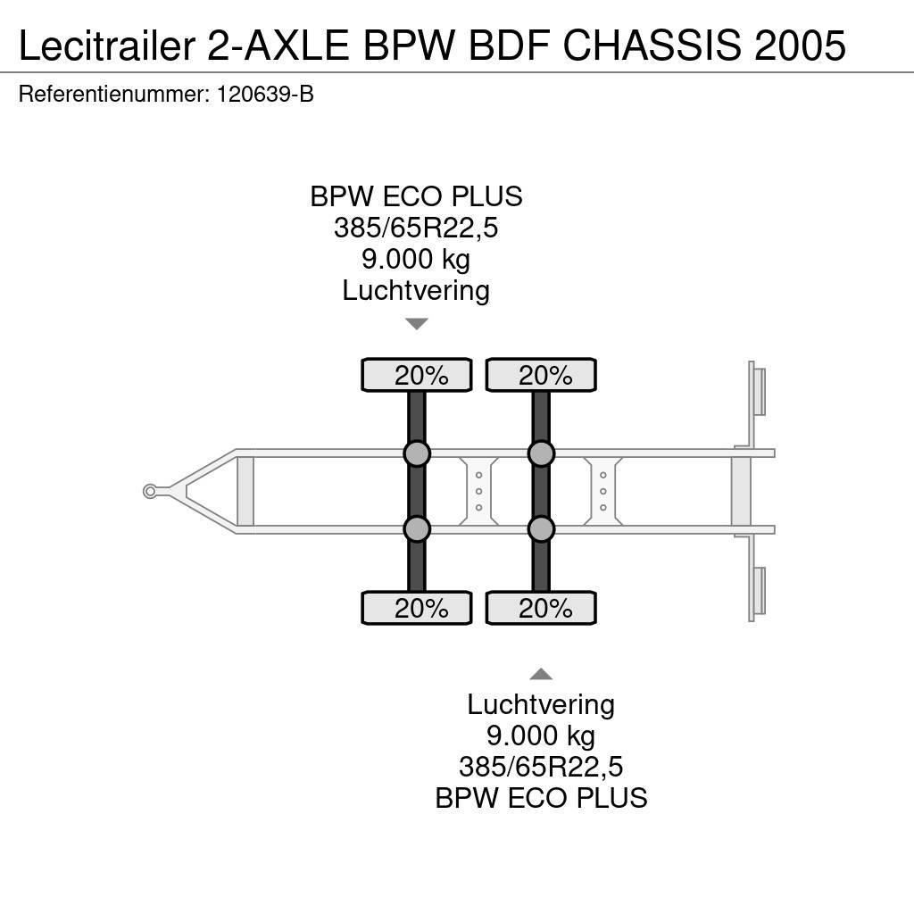 Lecitrailer 2-AXLE BPW BDF CHASSIS 2005 Reboques Porta Contentores