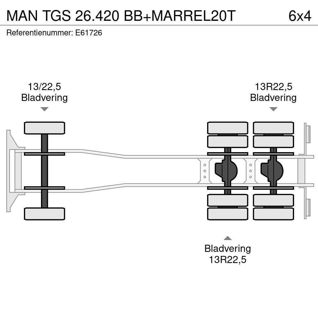 MAN TGS 26.420 BB+MARREL20T Camiões porta-contentores