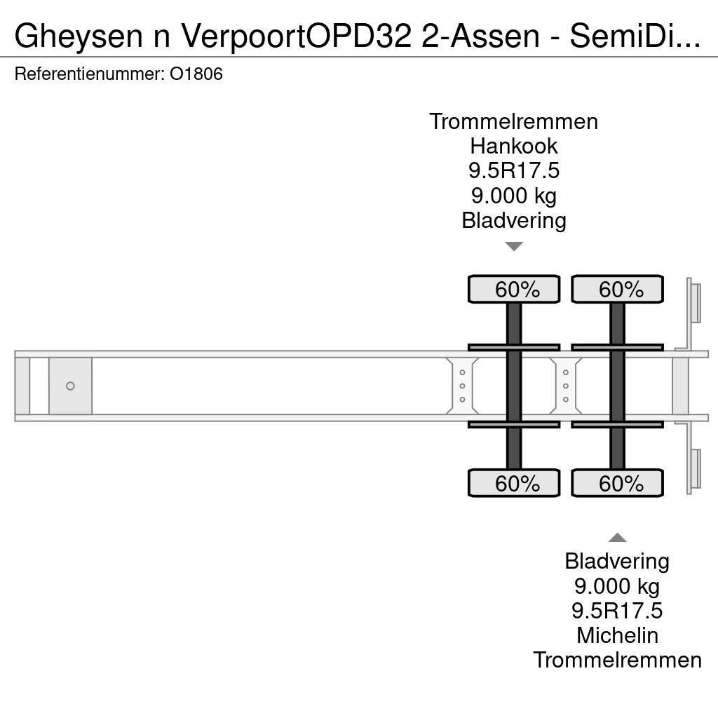  Gheysen n Verpoort OPD32 2-Assen - SemiDieplader - Semi Reboques Carga Baixa