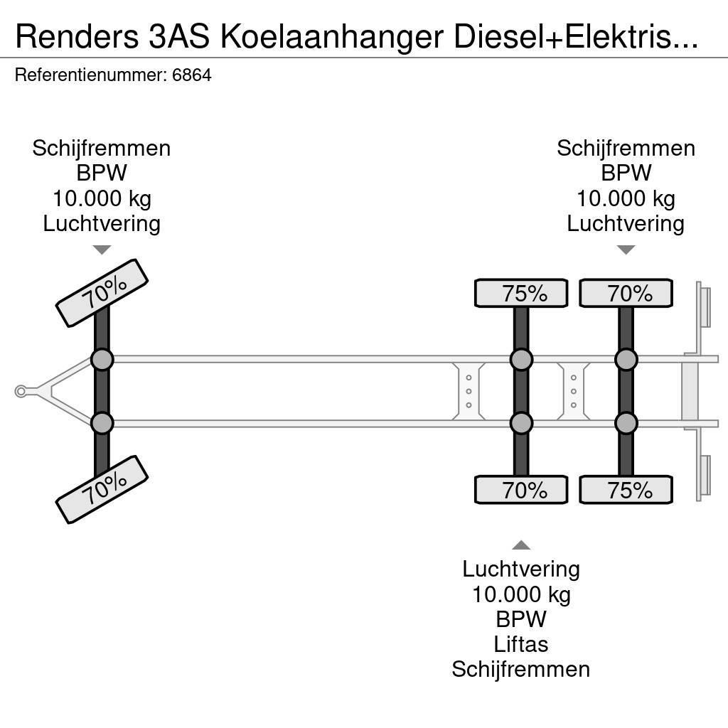 Renders 3AS Koelaanhanger Diesel+Elektrisch 10T assen Reboques caixa de temperatura controlada