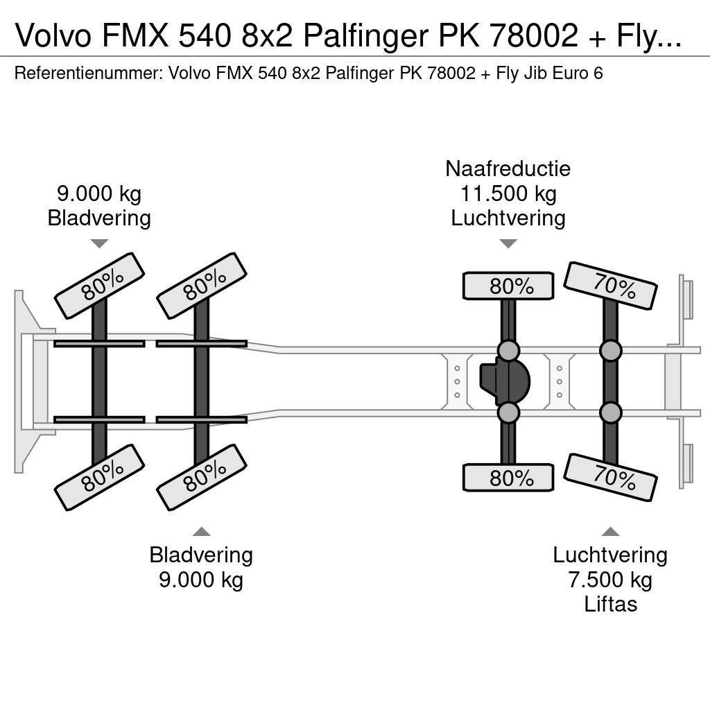 Volvo FMX 540 8x2 Palfinger PK 78002 + Fly Jib Euro 6 Gruas Todo terreno