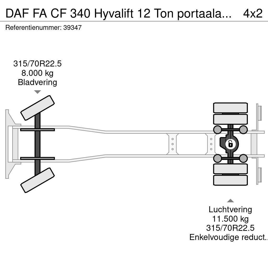DAF FA CF 340 Hyvalift 12 Ton portaalarmsysteem Camiões multibenne