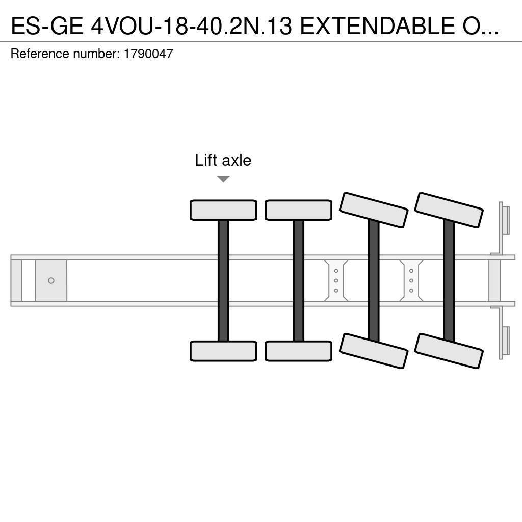 Es-ge 4VOU-18-40.2N.13 EXTENDABLE OPLEGGER/TRAILER/AUFLI Semi Reboques estrado/caixa aberta