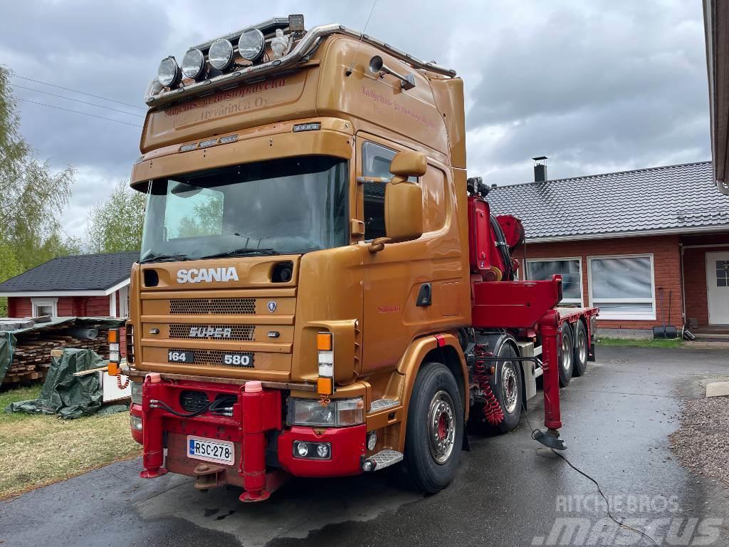Scania R164 8x2 +Copma 990.6 nosturi+Jibi, kympitys 2028v Camiões grua