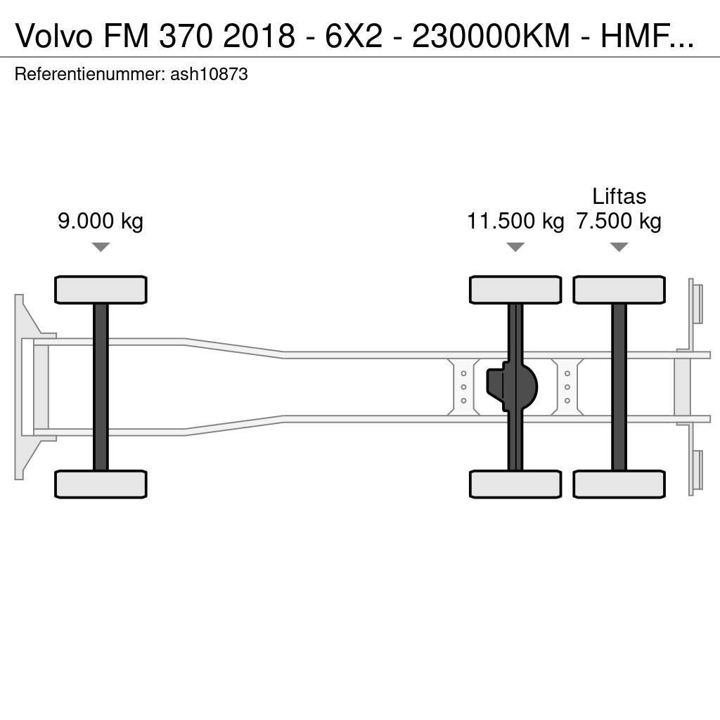 Volvo FM 370 2018 - 6X2 - 230000KM - HMF26TM CRANE 5X RO Camiões estrado/caixa aberta