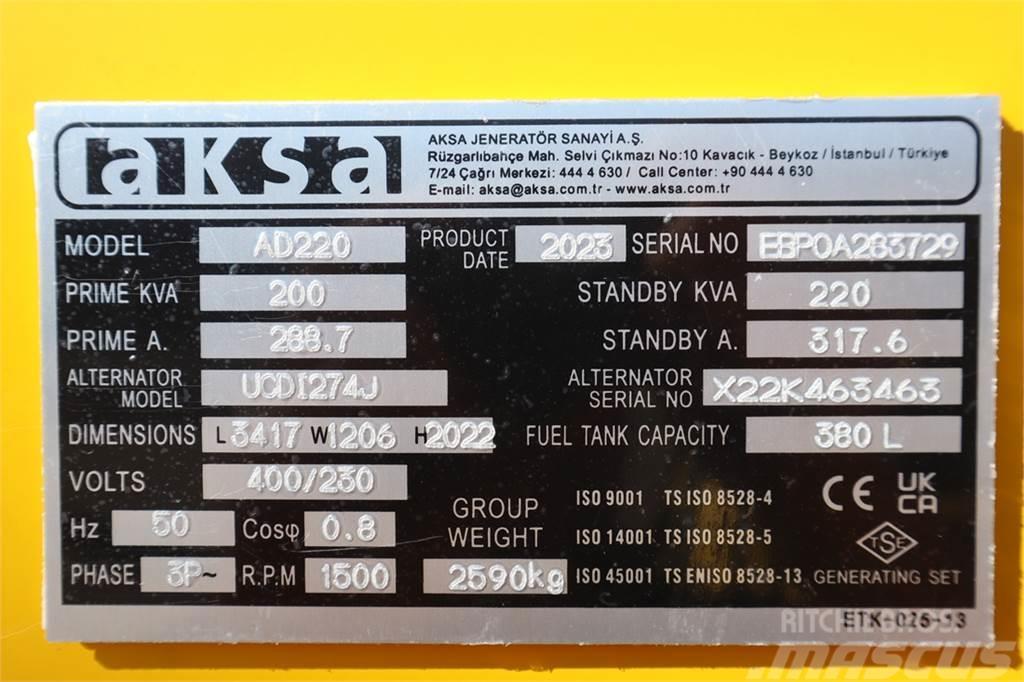 AKSA AD220 Valid inspection, *Guarantee! Diesel, 220 kV Geradores Diesel