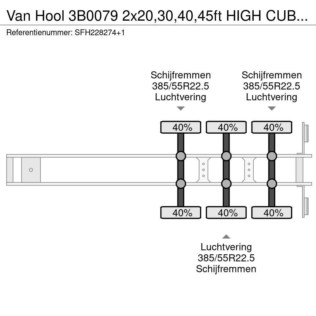 Van Hool 3B0079 2x20,30,40,45ft HIGH CUBE 'CENTRAL FRAME' Semi Reboques Porta Contentores
