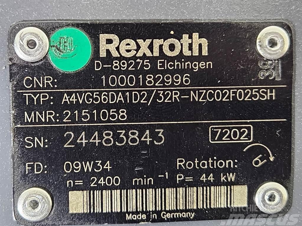 Kramer 1000182996-Rexroth A4VG56DA1D2/32R-Drive pump Hidráulica