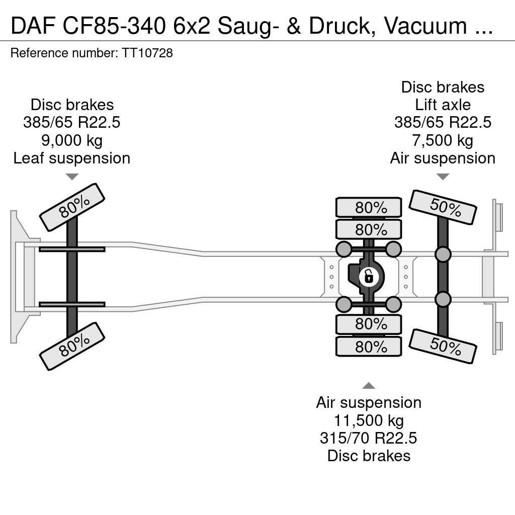 DAF CF85-340 6x2 Saug- & Druck, Vacuum 15.5 M3 NO Pump Camiões-cisterna