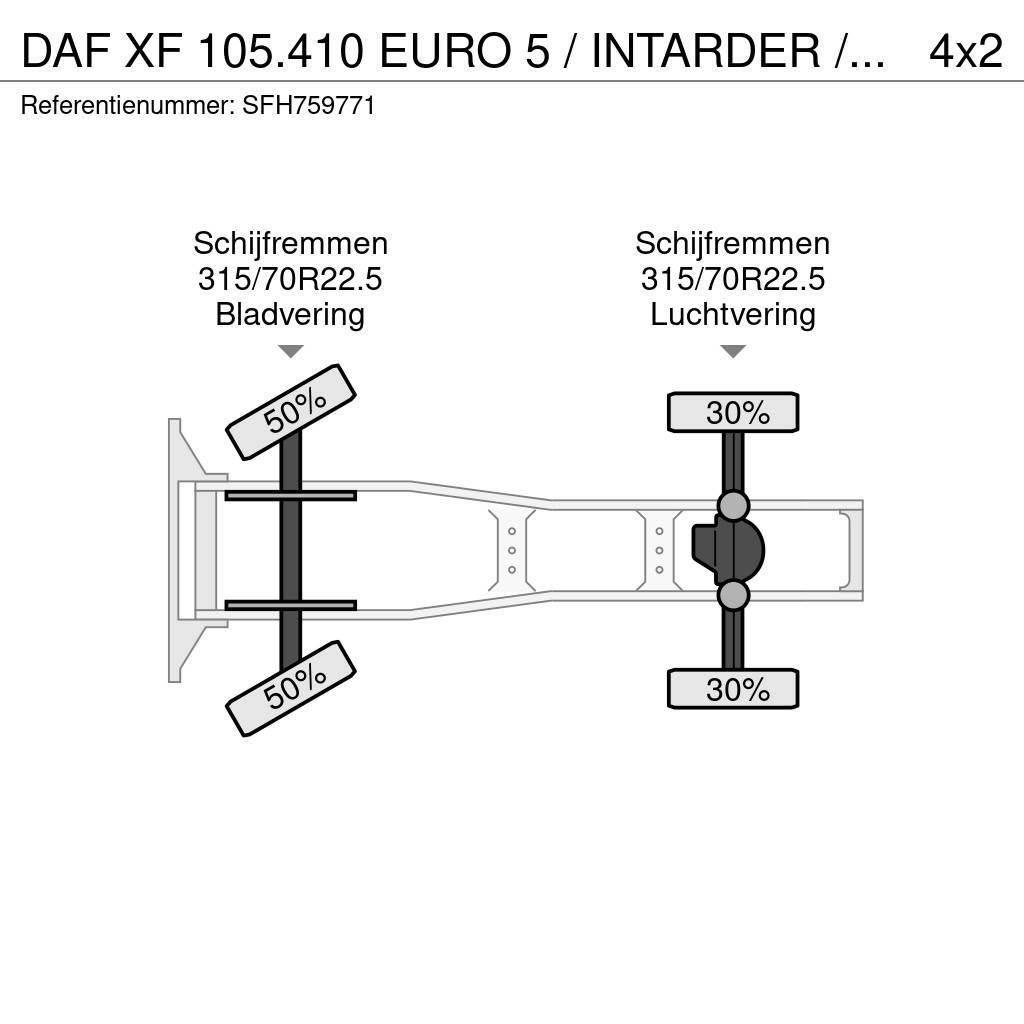 DAF XF 105.410 EURO 5 / INTARDER / COMPRESSOR / PTO / Tractores (camiões)