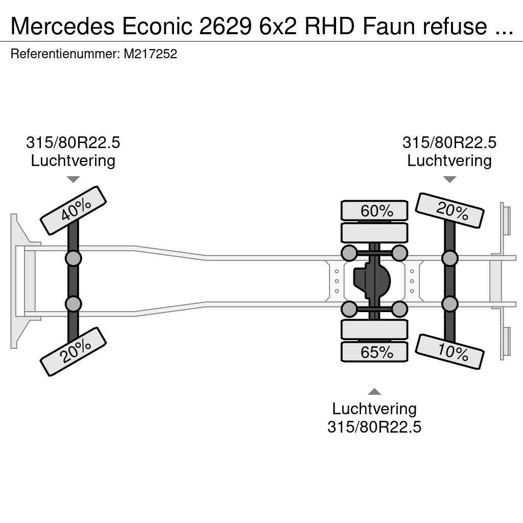 Mercedes-Benz Econic 2629 6x2 RHD Faun refuse truck Camiões de lixo