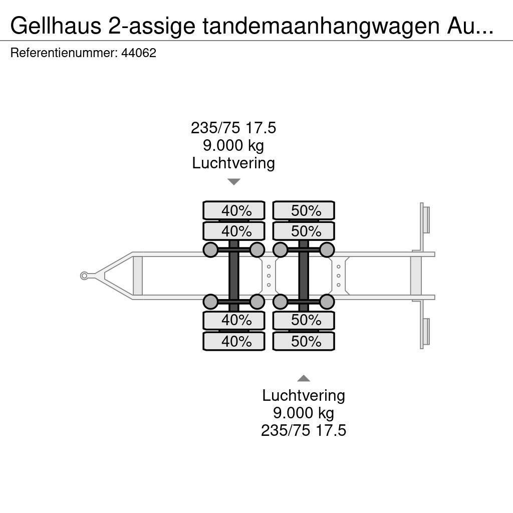  GELLHAUS 2-assige tandemaanhangwagen Ausziehbar Reboques estrado/caixa aberta