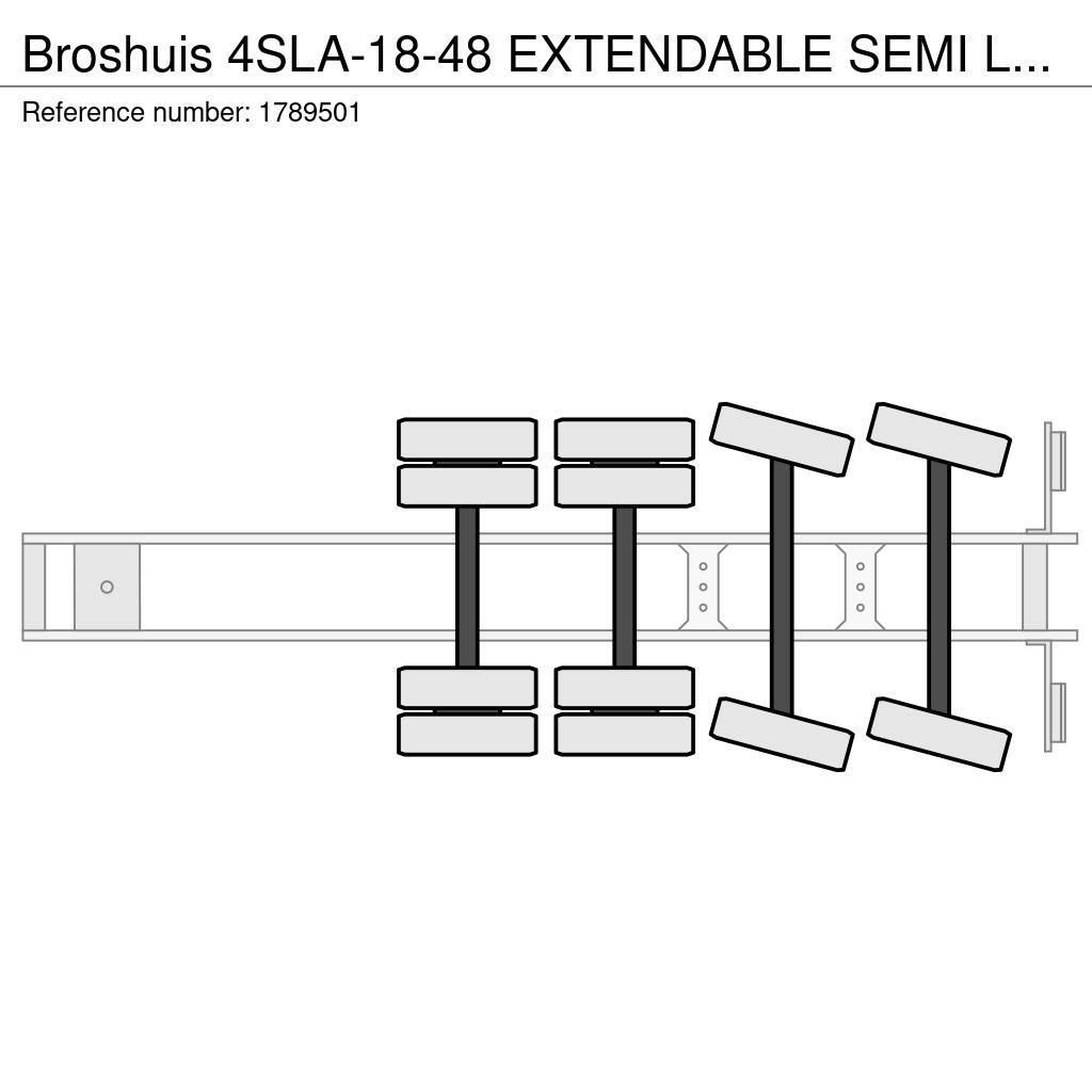 Broshuis 4SLA-18-48 EXTENDABLE SEMI LOWLOADER/DIEPLADER/TIE Semi Reboques Carga Baixa