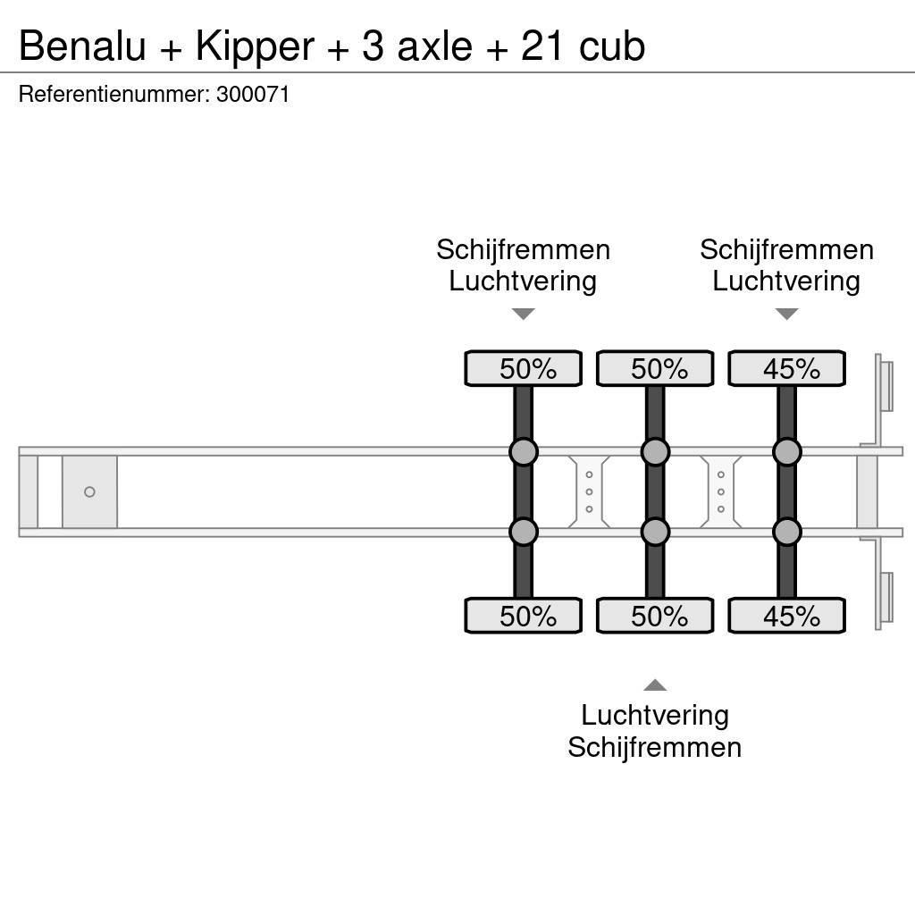 Benalu + Kipper + 3 axle + 21 cub Semi Reboques Basculantes