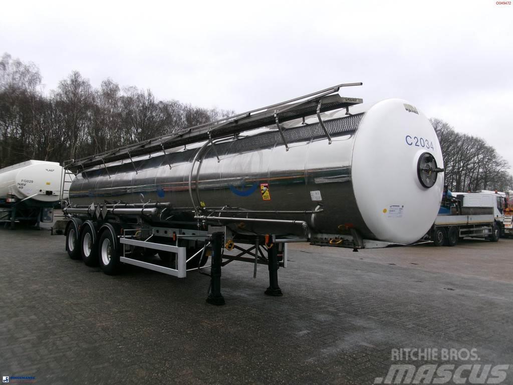Magyar Chemical tank inox 22.5 m3 / 1 comp ADR 29-05-2024 Semi Reboques Cisterna