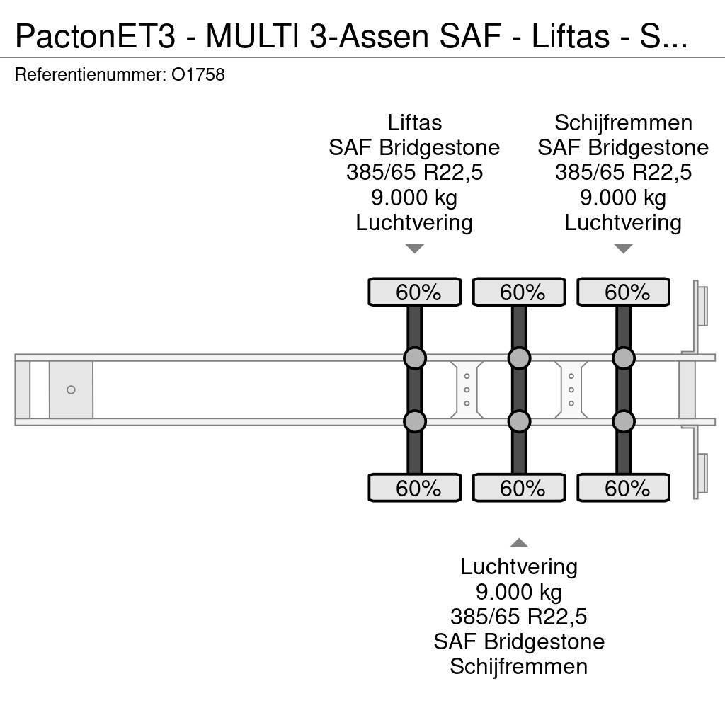 Pacton ET3 - MULTI 3-Assen SAF - Liftas - Schijfremmen - Semi Reboques Porta Contentores
