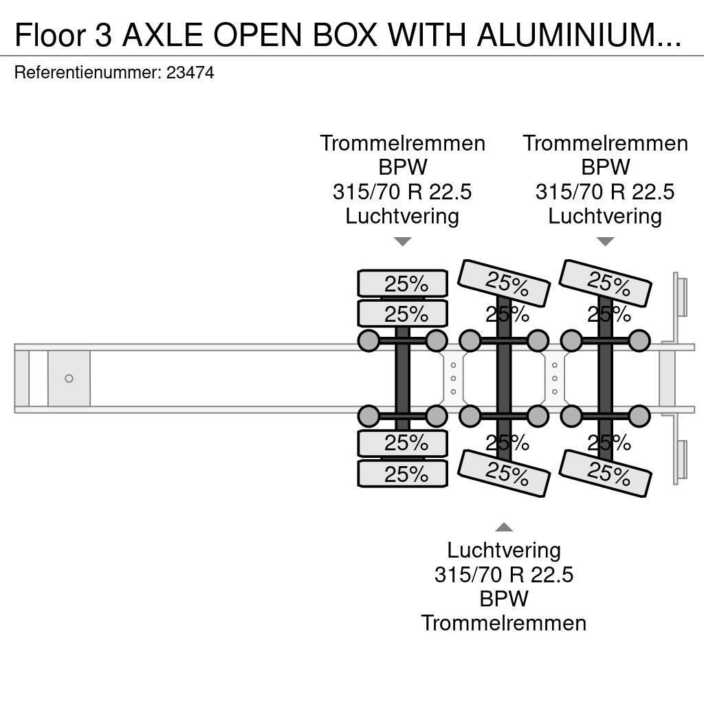 Floor 3 AXLE OPEN BOX WITH ALUMINIUM SIDE BOARDS Semi Reboques estrado/caixa aberta
