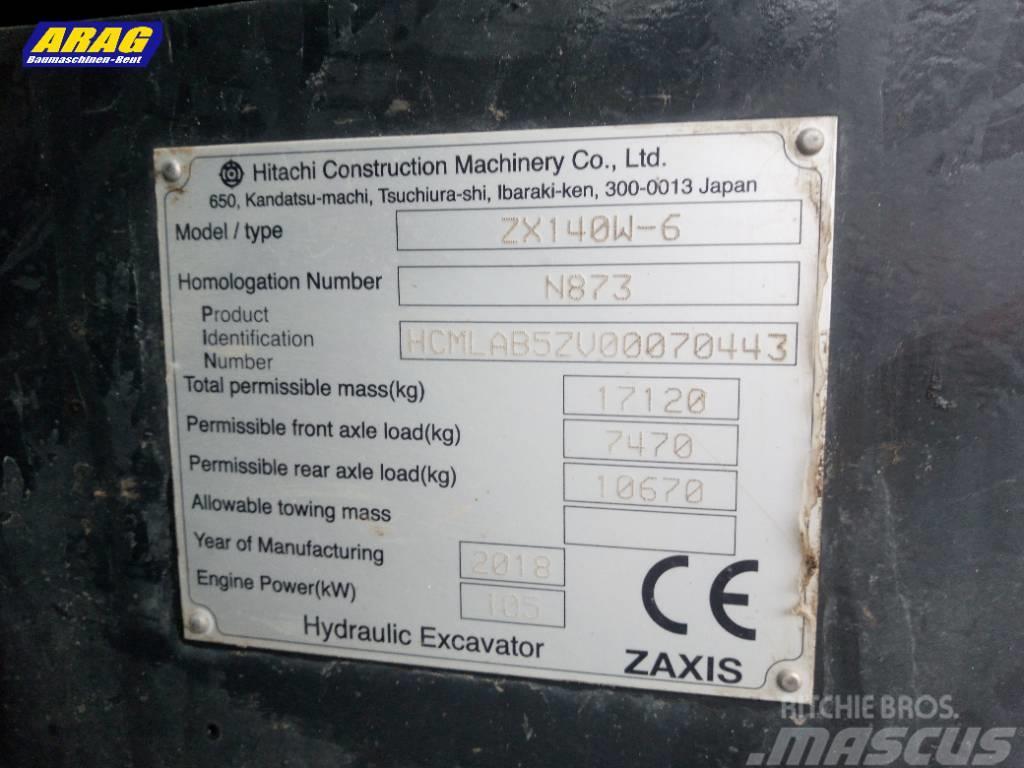 Hitachi ZX 140 W-6 Escavadoras de rodas