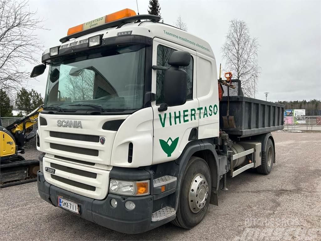 Scania P 320 Vaijerivaihtolava + nosturi Camiões caixa desmontável com elevador de cabo
