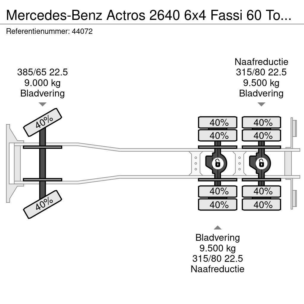 Mercedes-Benz Actros 2640 6x4 Fassi 60 Tonmeter laadkraan + Fly- Gruas Todo terreno