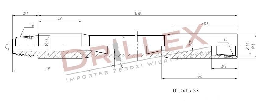 Vermeer D7x11, D9x13, D10x15 S3  Drill pipes, Żerdzie Equipamentos de perfuração direcional horizontal