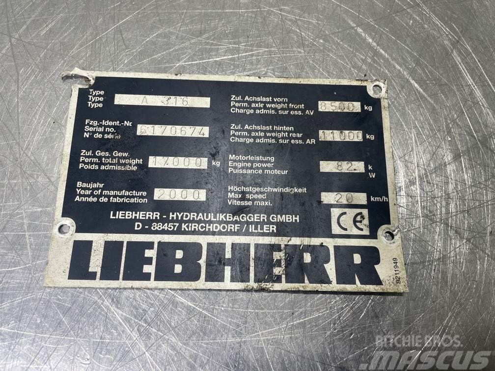 Liebherr A316 -  (For parts) Escavadoras de rodas