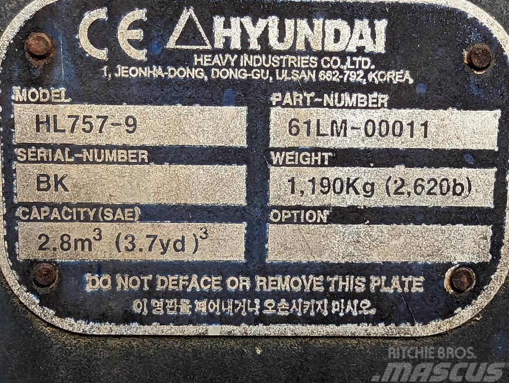 Hyundai WLoader Bucket HL 757-9 Outros componentes