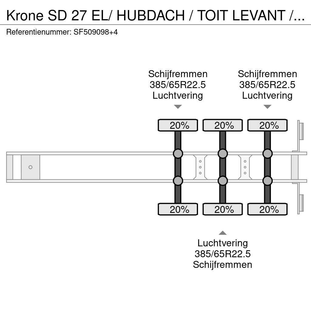 Krone SD 27 EL/ HUBDACH / TOIT LEVANT / HEFDAK / COIL / Semi Reboques Cortinas Laterais