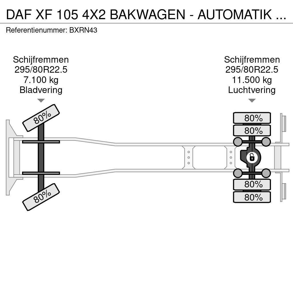 DAF XF 105 4X2 BAKWAGEN - AUTOMATIK - LESAUTO - LOW MI Camiões de caixa fechada