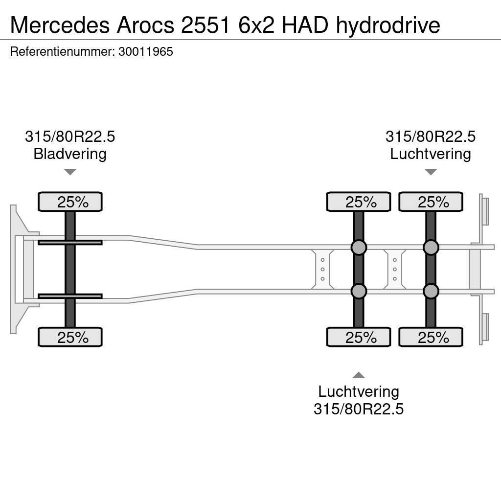 Mercedes-Benz Arocs 2551 6x2 HAD hydrodrive Camiões de chassis e cabine