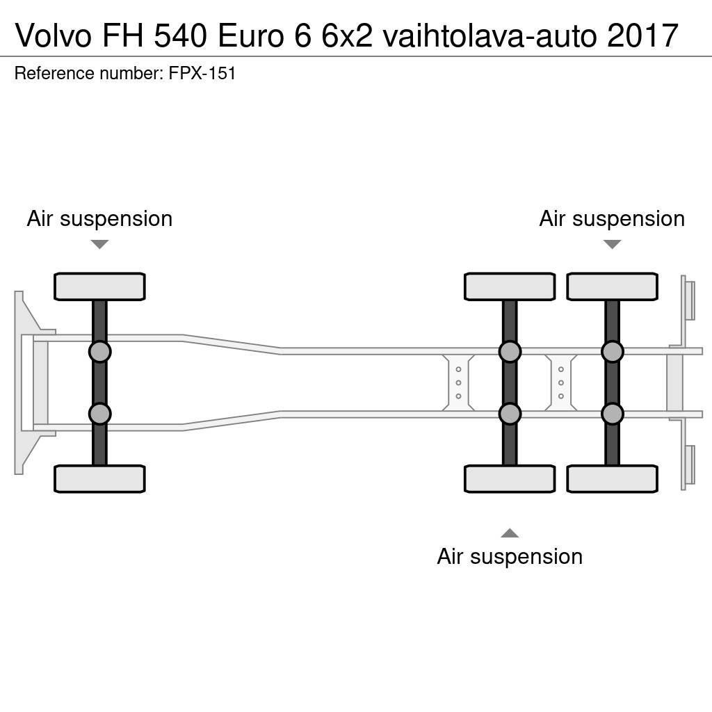 Volvo FH 540 Euro 6 6x2 vaihtolava-auto 2017 Camiões Ampliroll