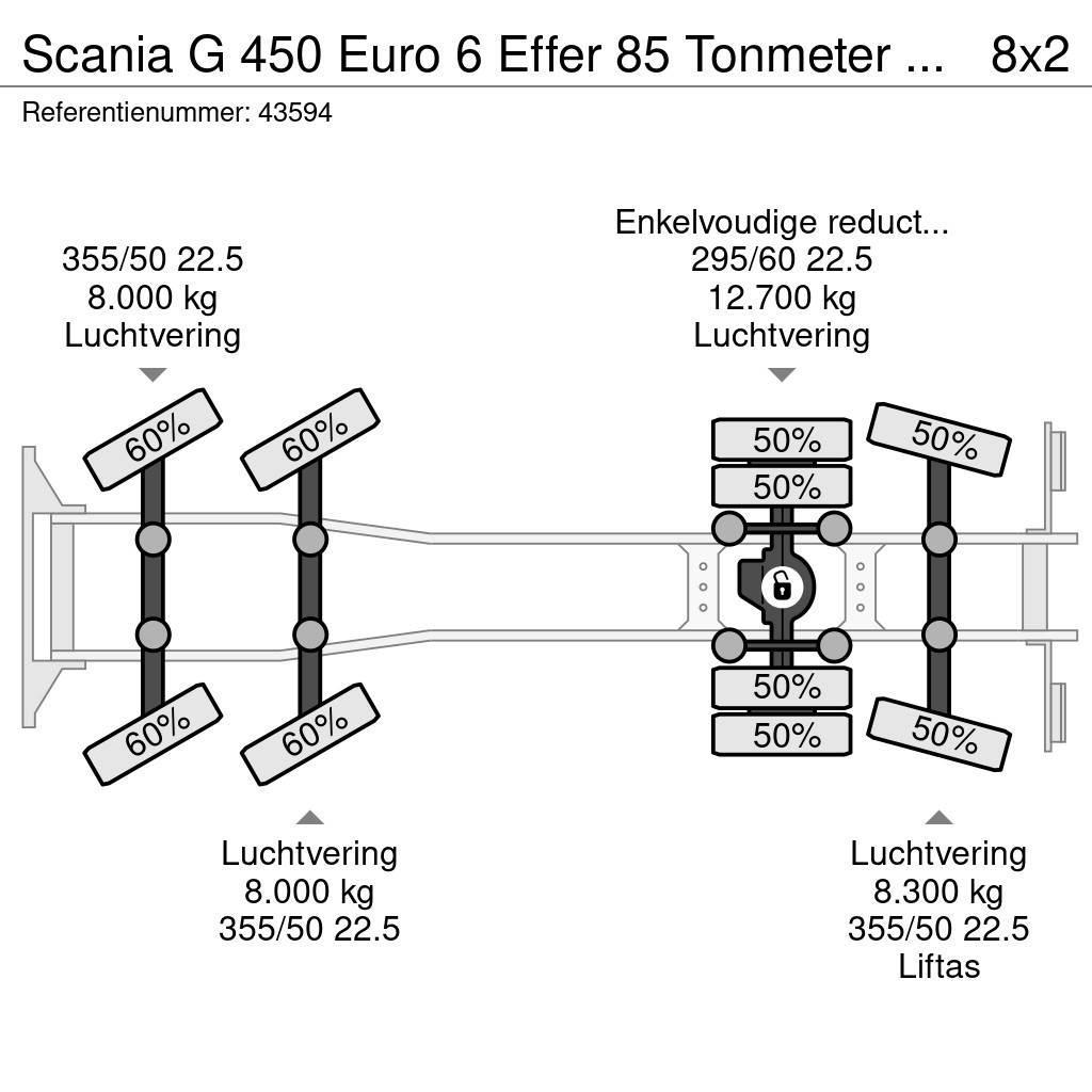 Scania G 450 Euro 6 Effer 85 Tonmeter laadkraan Gruas Todo terreno