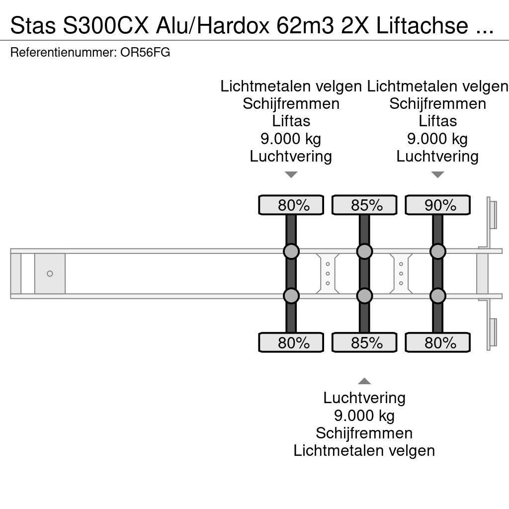Stas S300CX Alu/Hardox 62m3 2X Liftachse Alcoa LED Semi Reboques Basculantes