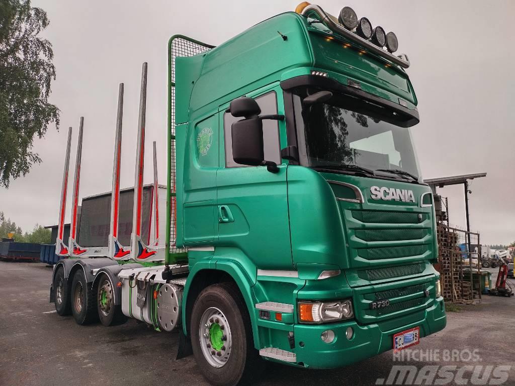 Scania R730 8x4 puuvarustus,euro 5 Camiões de transporte de troncos