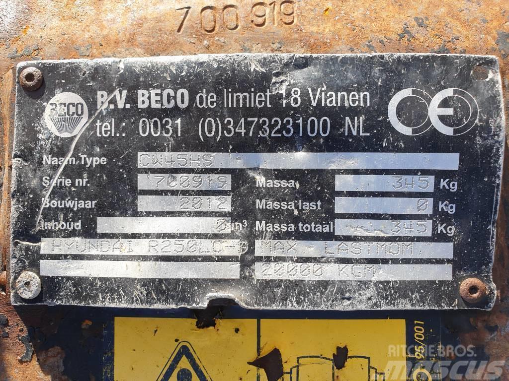 Beco Excavator quick coupler CW45S, Hyundai R250LC-9 Conectores