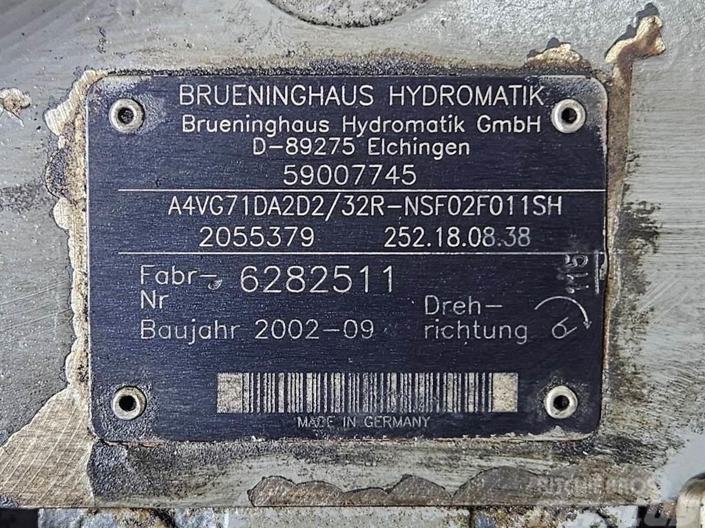 Brueninghaus Hydromatik A4VG71DA2D2/32R-Drive pump/Fahrpumpe Hidráulica