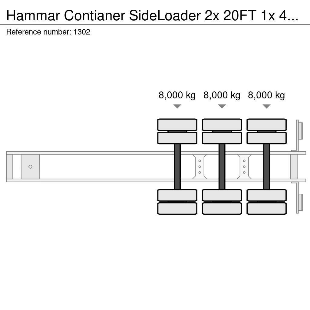 Hammar Contianer SideLoader 2x 20FT 1x 40FT Semi Reboques Porta Contentores