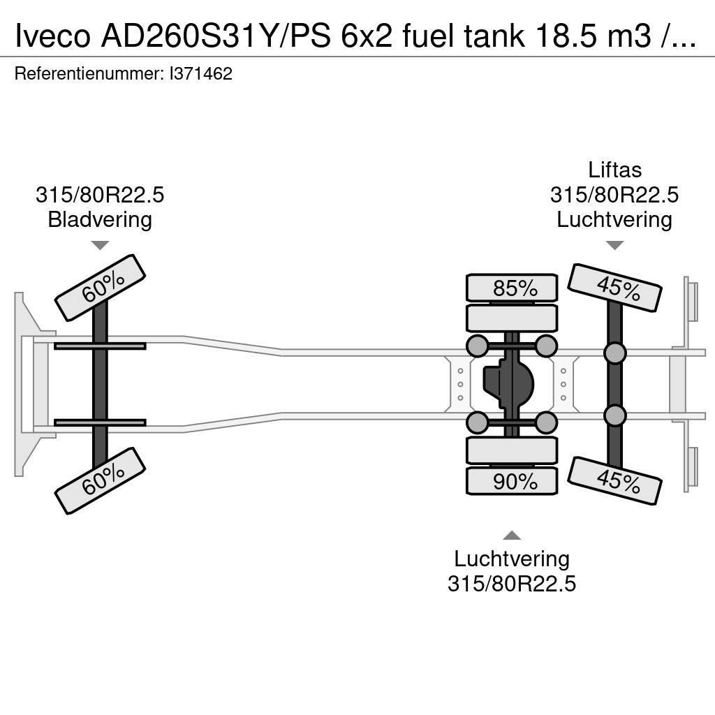 Iveco AD260S31Y/PS 6x2 fuel tank 18.5 m3 / 5 comp Camiões-cisterna