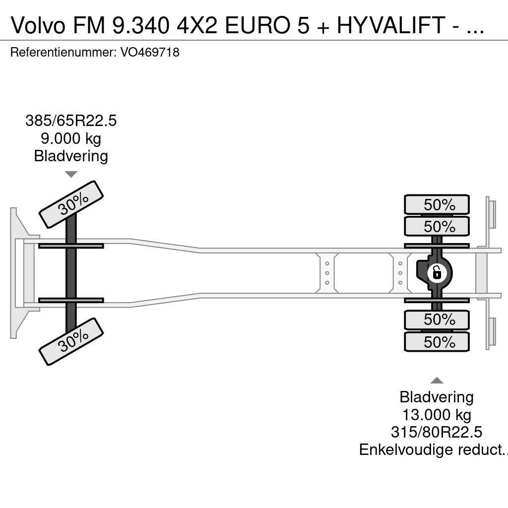 Volvo FM 9.340 4X2 EURO 5 + HYVALIFT - FULL STEEL SUSP. Camiões multibenne