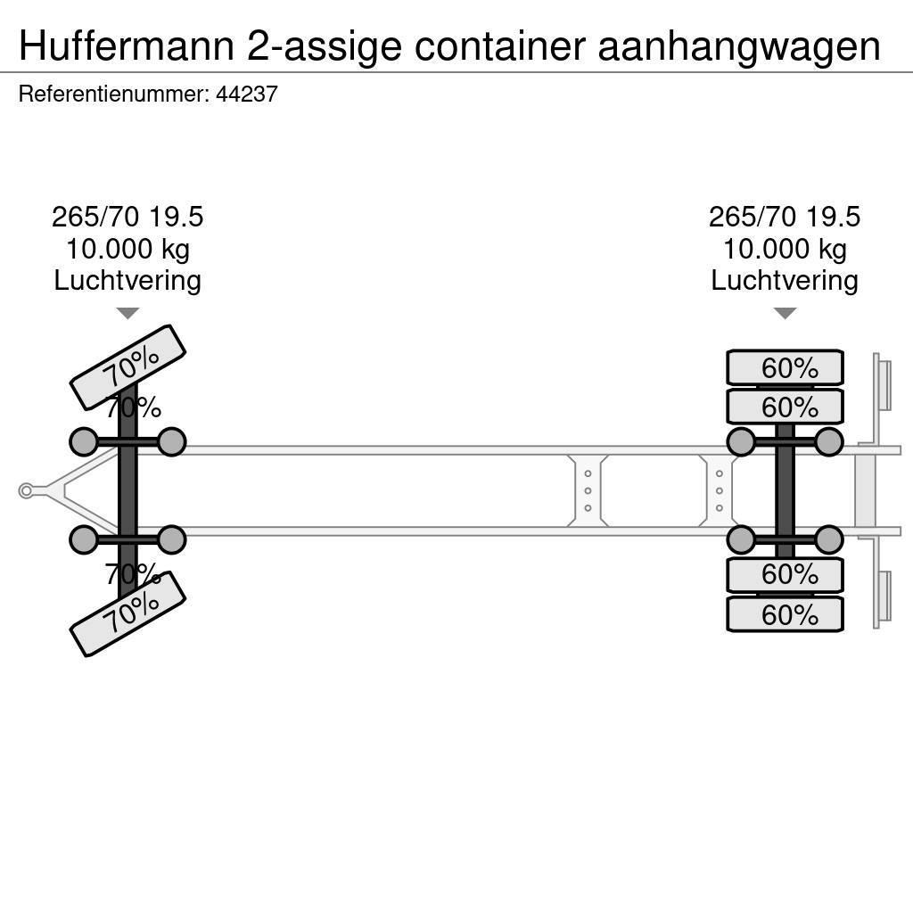 Hüffermann 2-assige container aanhangwagen Reboques Porta Contentores