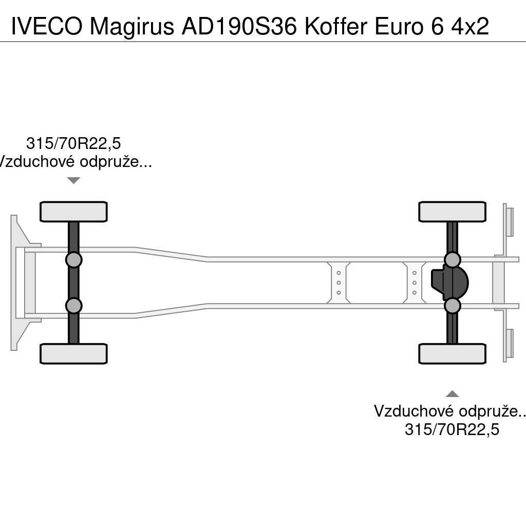 Iveco Magirus AD190S36 Koffer Euro 6 4x2 Camiões de caixa fechada